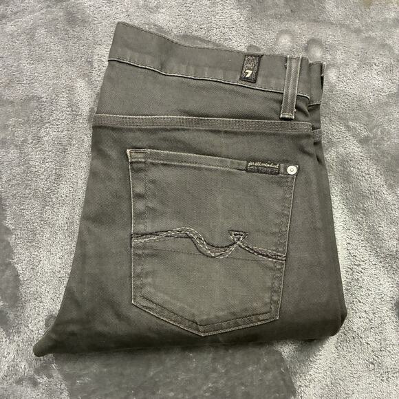 7 For All Mankind Jeans Mens Sz.32 Gray Slimmy Straight Denim Pants - Picture 1 of 13
